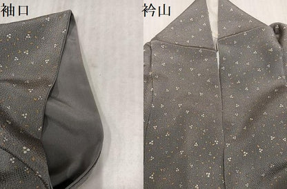 平和屋着物●上質な小紋　霞文　金彩　鬼しぼ縮緬　正絹　逸品　AABK8265ph