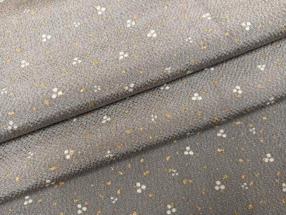 平和屋着物●上質な小紋　霞文　金彩　鬼しぼ縮緬　正絹　逸品　AABK8265ph