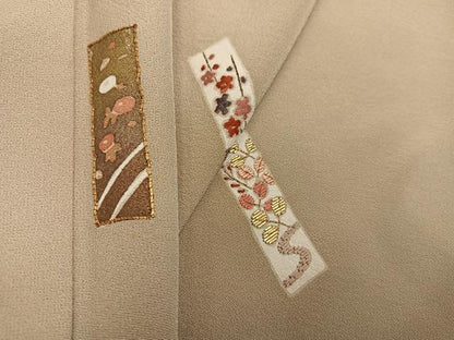 平和屋着物●訪問着　駒刺繍　竹屋町刺繍　草花熨斗文　金彩　正絹　逸品　AABK8266ph