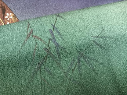 平和屋着物●訪問着　作家物　清久　手描き　人物文　暈し染め　金彩　正絹　逸品　AABK8271ph