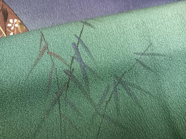 平和屋着物●訪問着　作家物　清久　手描き　人物文　暈し染め　金彩　正絹　逸品　AABK8271ph