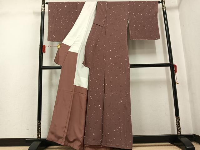 平和屋着物●上質な小紋　霞文　正絹　逸品　未使用　AABK8274ph