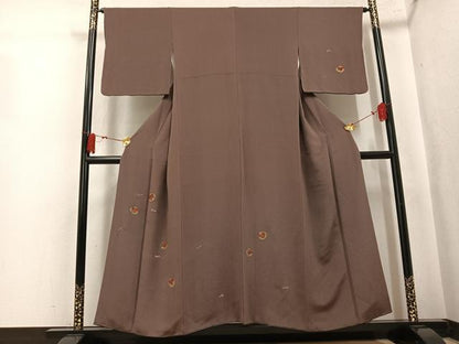 平和屋着物●訪問着　竹屋町刺繍　花丸文　金彩　鬼しぼ縮緬　正絹　逸品　AABK8275ph
