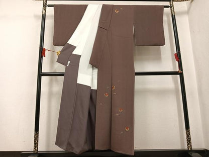 平和屋着物●訪問着　竹屋町刺繍　花丸文　金彩　鬼しぼ縮緬　正絹　逸品　AABK8275ph