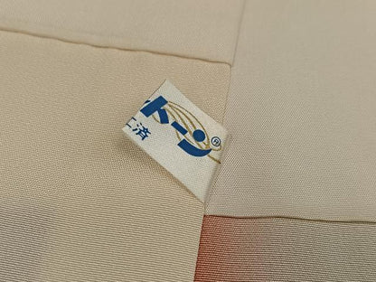 平和屋着物●上質な小紋　草花文　黒地　金彩　正絹　逸品　AABK8279ph