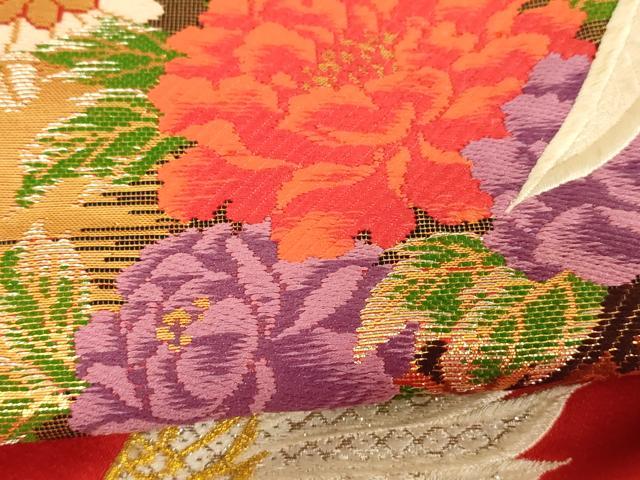 平和屋本店●色打掛 和装 婚礼 結婚式 花嫁 神社挙式 唐織 飛鶴花車文 金銀糸 逸品 AABK8283fw