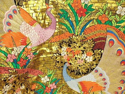 平和屋本店●色打掛　和装　婚礼　結婚式　花嫁　神社挙式　唐織　孔雀草花文　金糸　逸品　AABK8284fw