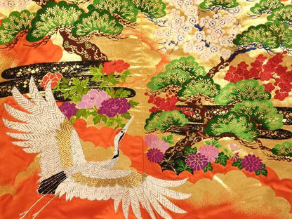平和屋本店●色打掛 和装 婚礼 結婚式 花嫁 神社挙式 唐織 飛鶴梅松文 金銀糸 逸品 AABK8286fw