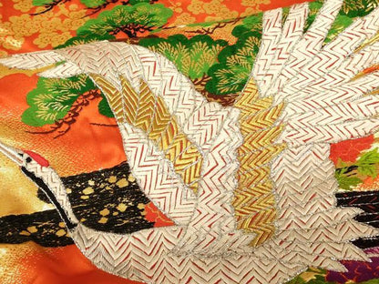 平和屋本店●色打掛 和装 婚礼 結婚式 花嫁 神社挙式 唐織 飛鶴梅松文 金銀糸 逸品 AABK8286fw