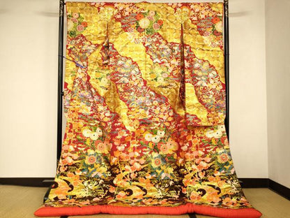 平和屋本店●色打掛　和装　婚礼　結婚式　花嫁　神社挙式　唐織　天井花丸文　暈し染め　金銀糸　逸品　AABK8288fw