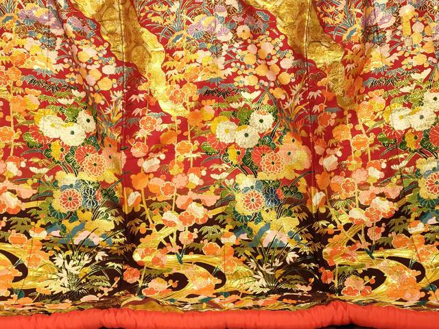 平和屋本店●色打掛　和装　婚礼　結婚式　花嫁　神社挙式　唐織　天井花丸文　暈し染め　金銀糸　逸品　AABK8288fw