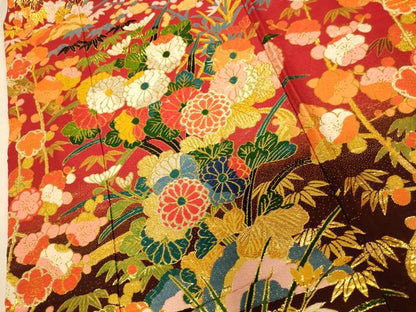 平和屋本店●色打掛　和装　婚礼　結婚式　花嫁　神社挙式　唐織　天井花丸文　暈し染め　金銀糸　逸品　AABK8288fw