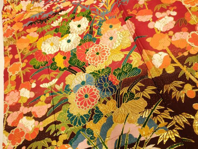 平和屋本店●色打掛　和装　婚礼　結婚式　花嫁　神社挙式　唐織　天井花丸文　暈し染め　金銀糸　逸品　AABK8288fw