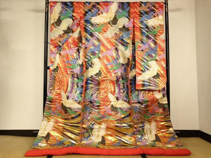 平和屋本店●色打掛 和装 婚礼 結婚式 花嫁 神社挙式 唐織 霞飛鶴文 金銀糸 逸品 AABK8290fw