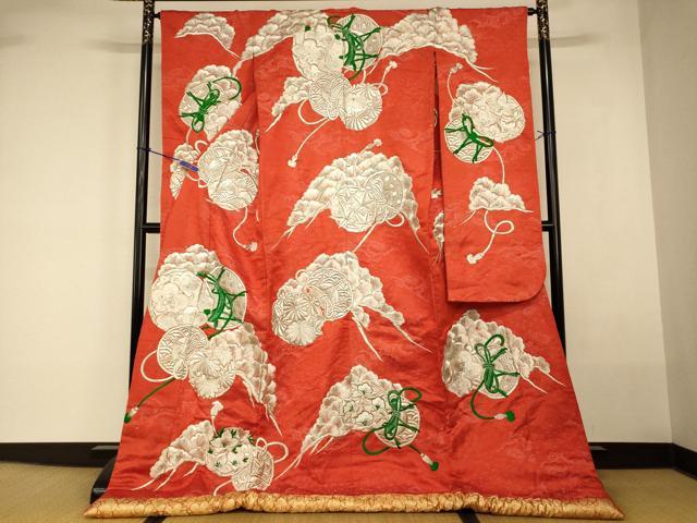平和屋本店●色打掛 和装 婚礼 結婚式 花嫁 神社挙式 総刺繍 花鼓松文 銀糸 逸品 AABK8292fw
