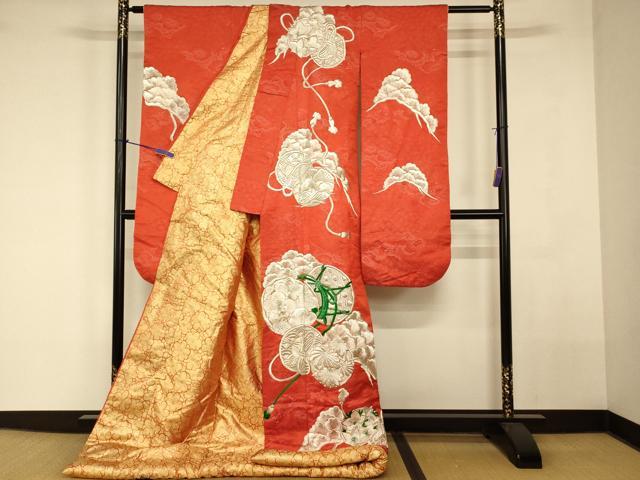 平和屋本店●色打掛 和装 婚礼 結婚式 花嫁 神社挙式 総刺繍 花鼓松文 銀糸 逸品 AABK8292fw