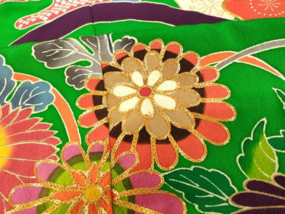 平和屋本店●お引きずり・お引き摺り・引き振袖 和装 結婚式 舞妓 芸妓 芸者 衣装 駒刺繍 草花雲取り文 金彩 逸品 AABK8296fw