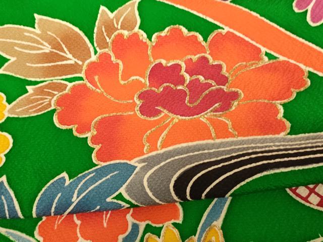 平和屋本店●お引きずり・お引き摺り・引き振袖 和装 結婚式 舞妓 芸妓 芸者 衣装 駒刺繍 草花雲取り文 金彩 逸品 AABK8296fw