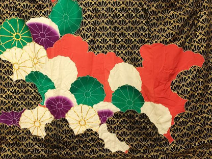 平和屋本店●お引きずり・お引き摺り・引き振袖 和装 結婚式 舞妓 芸妓 芸者 衣装 駒刺繍 舞花雲取り文 黒地 金彩 逸品 AABK8297fw