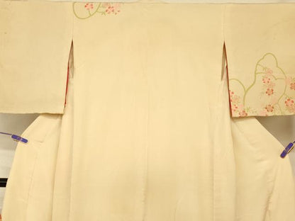 平和屋本店●お引きずり・お引き摺り　訪問着　和装　舞台　舞妓　芸妓　芸者　衣装　花鼓枝桜文　金彩　逸品　AABK8298fw