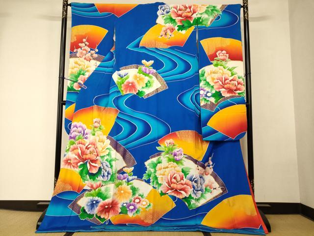 平和屋本店●お引きずり・お引き摺り・引き振袖 和装 結婚式 舞妓 芸妓 芸者 衣装 駒刺繍 草花地紙文 暈し染め 金彩 逸品 AABK8300fw