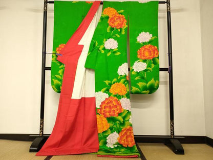 平和屋本店●お引きずり・お引き摺り・引き振袖 和装 結婚式 舞妓 芸妓 芸者 衣装 駒刺繍 紫陽花文 逸品 AABK8302fw