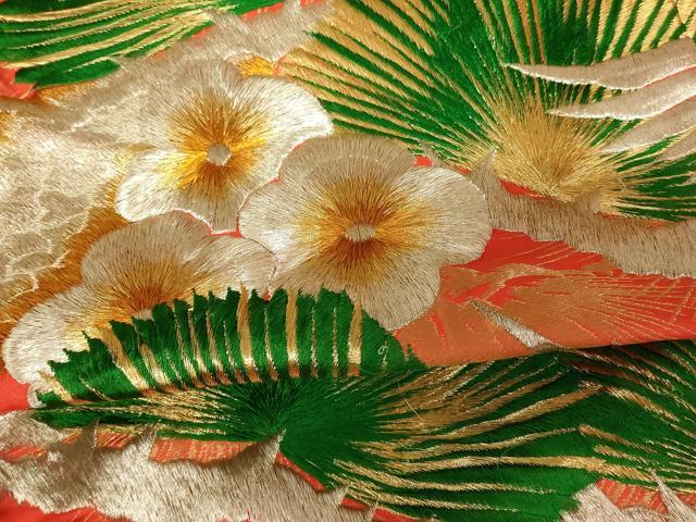 平和屋本店●色打掛　和装　婚礼　結婚式　花嫁　神社挙式　総刺繍　飛鶴梅松文　金銀糸　逸品　AABK8304fw