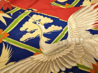 平和屋本店●色打掛　和装　婚礼　結婚式　花嫁　神社挙式　駒刺繍　飛鶴松竹梅天井文　金銀彩　銀糸　逸品　AABK8307fw