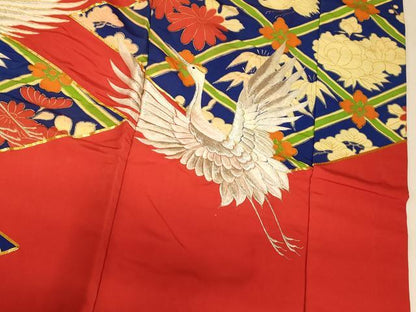 平和屋本店●色打掛　和装　婚礼　結婚式　花嫁　神社挙式　駒刺繍　飛鶴松竹梅天井文　金銀彩　銀糸　逸品　AABK8307fw