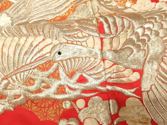 平和屋本店●色打掛　和装　婚礼　結婚式　花嫁　神社挙式　総刺繍　飛鶴梅松文　金銀糸　逸品　AABK8309fw