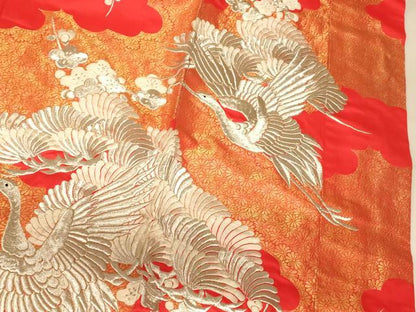 平和屋本店●色打掛　和装　婚礼　結婚式　花嫁　神社挙式　総刺繍　飛鶴梅松文　金銀糸　逸品　AABK8309fw