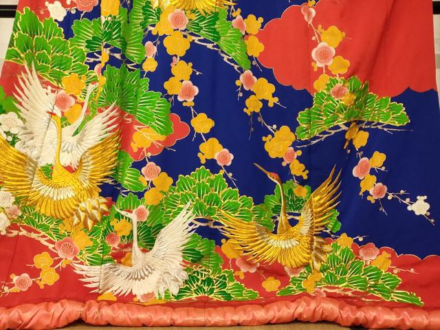 平和屋本店●色打掛 和装 婚礼 結婚式 花嫁 神社挙式 駒刺繍 飛鶴梅松文 金彩 金銀糸 逸品 AABK8310fw