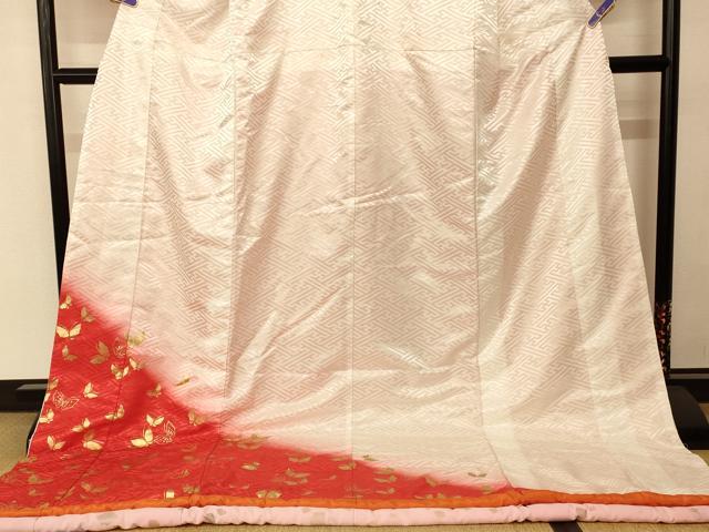 平和屋本店●お引きずり・お引き摺り　訪問着　和装　舞台　舞妓　芸妓　芸者　衣装　舞蝶文　暈し染め　金彩　AABK8311fw