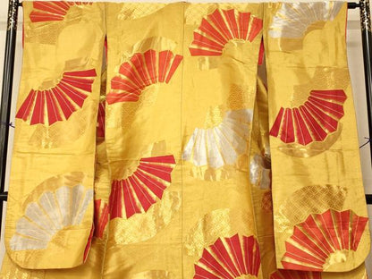 平和屋本店●色打掛 和装 婚礼 結婚式 花嫁 神社挙式 吉祥扇子文 金銀糸 逸品 AABK8312fw
