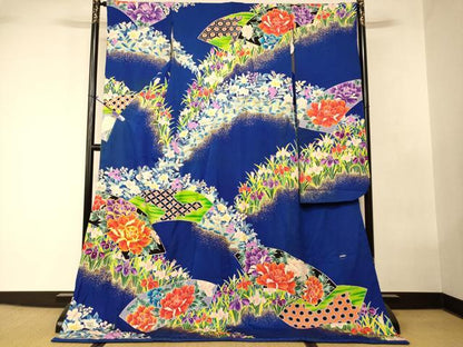 平和屋本店●お引きずり・お引き摺り・引き振袖 和装 結婚式 舞妓 芸妓 芸者 衣装 地紙草花文 金彩 逸品 AABK8313fw