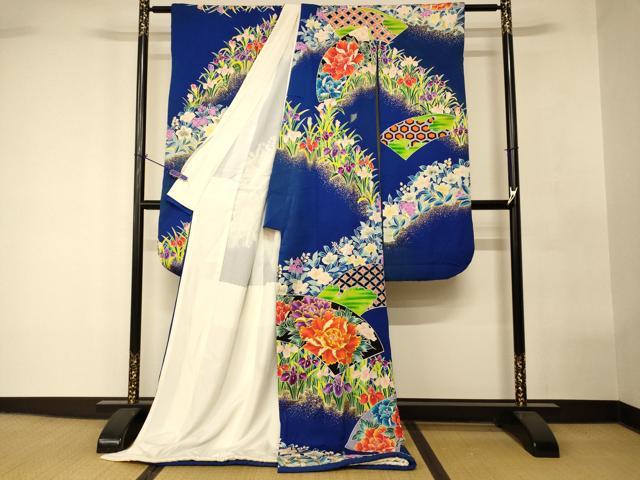 平和屋本店●お引きずり・お引き摺り・引き振袖 和装 結婚式 舞妓 芸妓 芸者 衣装 地紙草花文 金彩 逸品 AABK8313fw