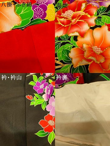 平和屋本店●お引きずり・お引き摺り・引き振袖　和装　結婚式　舞妓　芸妓　芸者　衣装　駒刺繍　草花梅文　金彩　逸品　AABK8317fw