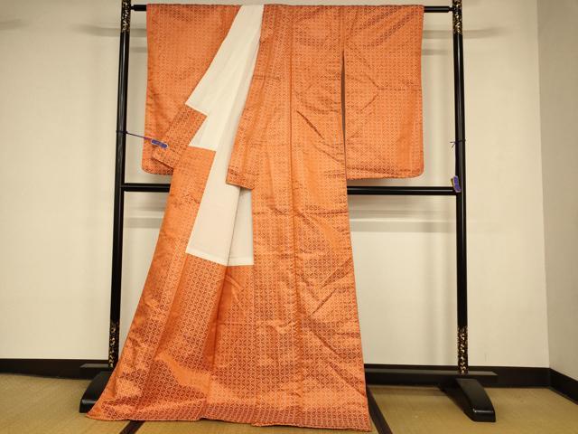平和屋本店●掛下　打掛　和装　婚礼　花嫁　結婚式　神社挙式　総刺繍　七宝花文　銀糸　銀通し地　逸品　AABK8318fw