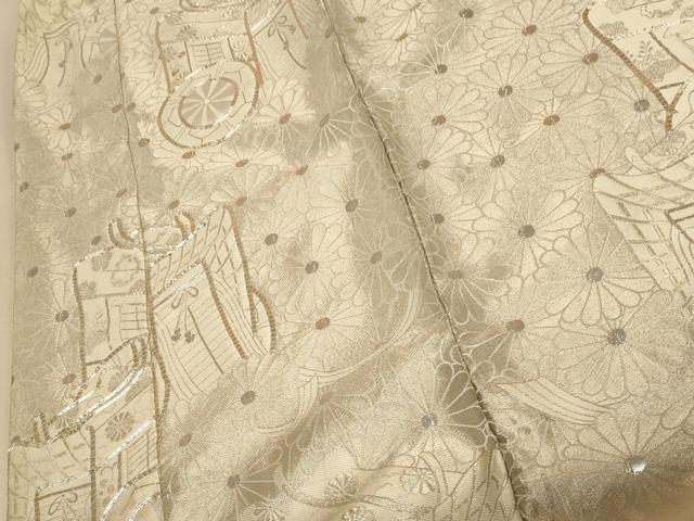 平和屋本店●色打掛　和装　婚礼　結婚式　花嫁　神社挙式　駒刺繍　御所車舞花文　銀糸　逸品　AABK8326fw