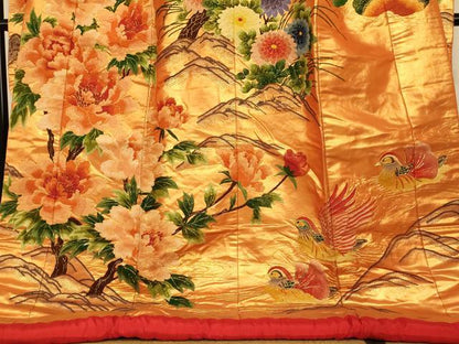 平和屋本店●中国三大刺繍　相良刺繍 手刺繍　色打掛　和装　婚礼　結婚式　花嫁 神社挙式 駒刺繍 松竹梅飛鶴文 鴛鴦 金糸 逸品 AABK8330fw