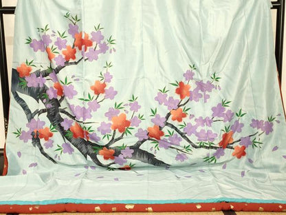 平和屋本店●お引きずり・お引き摺り　訪問着　和装　舞台　舞妓　芸妓　芸者　衣装　枝桜文　金彩　AABK8332fw