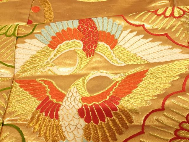 平和屋本店●色打掛　和装　婚礼　結婚式　花嫁　神社挙式　唐織　双鶴松竹梅丸文　金糸　逸品　AABK8334fw