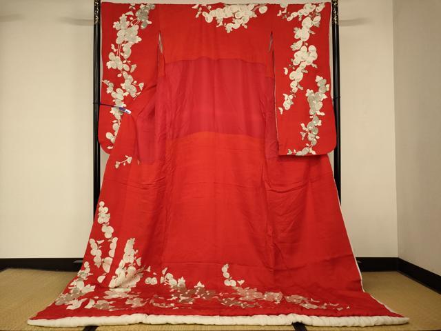 平和屋本店●お引きずり・お引き摺り・引き振袖　和装　結婚式　舞妓　芸妓　芸者　衣装　総刺繍　成り物　銀糸　逸品　AABK8338fw