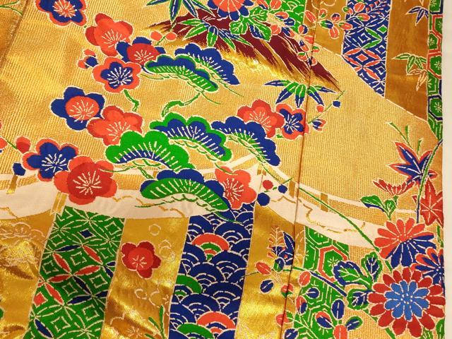 平和屋本店●色打掛　和装　婚礼　結婚式　花嫁　神社挙式　唐織　吉祥松竹梅文　金糸　逸品　AABK8339fw