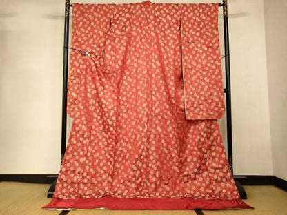 平和屋本店●お引きずり・お引き摺り・引き振袖 和装 結婚式 舞妓 芸妓 芸者 衣装 総刺繍 花唐草文 金銀糸 金通し地 逸品 AABK8350fw