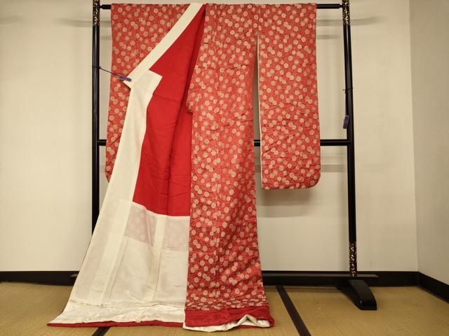 平和屋本店●お引きずり・お引き摺り・引き振袖 和装 結婚式 舞妓 芸妓 芸者 衣装 総刺繍 花唐草文 金銀糸 金通し地 逸品 AABK8350fw