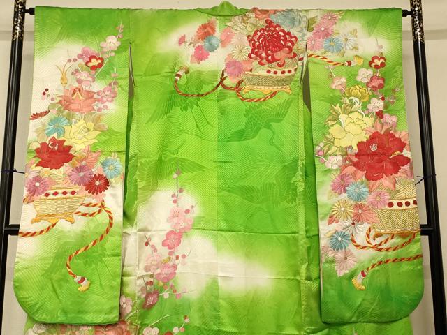 平和屋本店●お引きずり・お引き摺り・引き振袖 和装 結婚式 舞妓 芸妓 芸者 衣装 総刺繍 飾花文 暈し染め 金銀糸 逸品 AABK8352fw