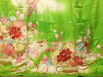 平和屋本店●お引きずり・お引き摺り・引き振袖 和装 結婚式 舞妓 芸妓 芸者 衣装 総刺繍 飾花文 暈し染め 金銀糸 逸品 AABK8352fw