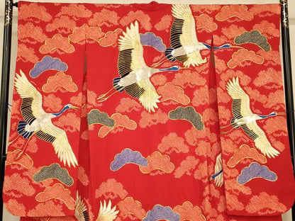 平和屋本店●色打掛　和装　婚礼　結婚式　花嫁　神社挙式　絞り　駒刺繍　飛鶴松文　金銀糸　逸品　AABK8358fw