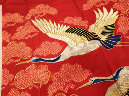 平和屋本店●色打掛　和装　婚礼　結婚式　花嫁　神社挙式　絞り　駒刺繍　飛鶴松文　金銀糸　逸品　AABK8358fw